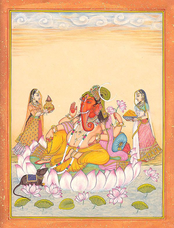 Ganesha with Riddhi and Siddhi