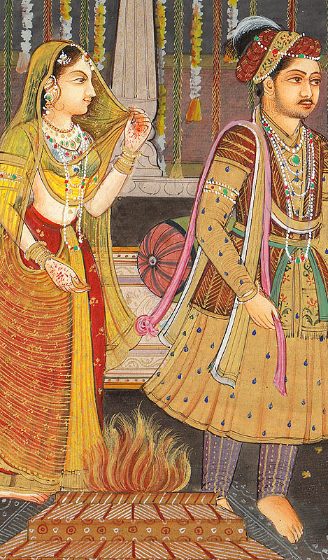 Saat Phere (The Hindu Way of Marriage) | Exotic India Art