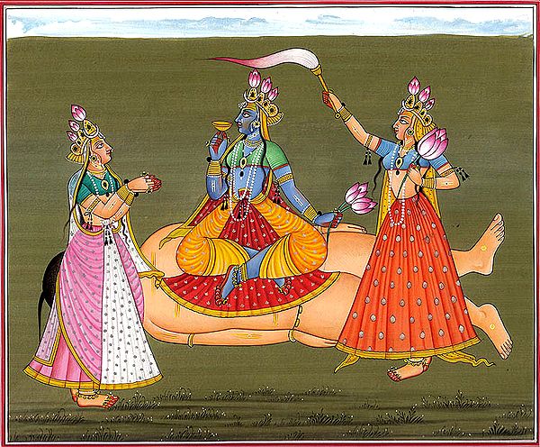 The Beauteous Bhadrakali Sitting Amidst Lush Fields (Tantric Devi Series)