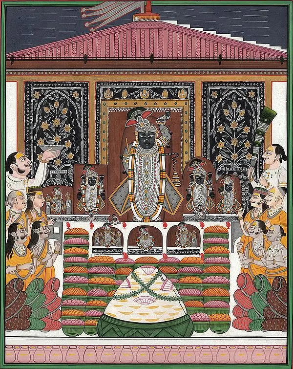 Maharana Ari Singh Paying Homage to Shrinathaji on Govardhana Puja