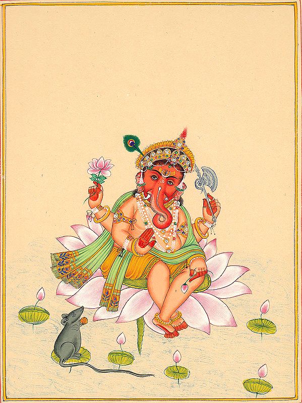 Lord Ganesha on a Lotus