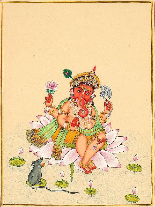 Lord Ganesha on a Lotus