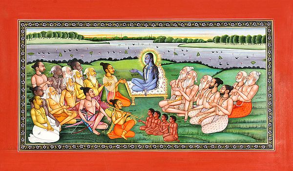 Mahamuni Shukadeva Narrating Bhagavata Purana to Raja Parikshata