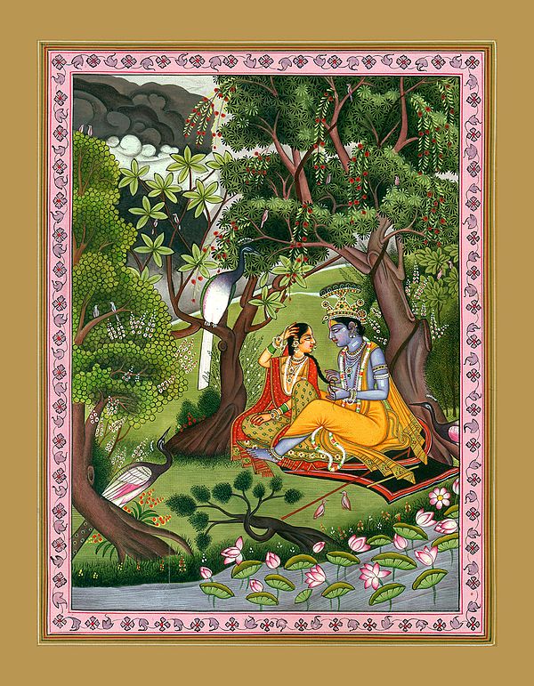 Radha Krishna in a Grove of Vrindavan