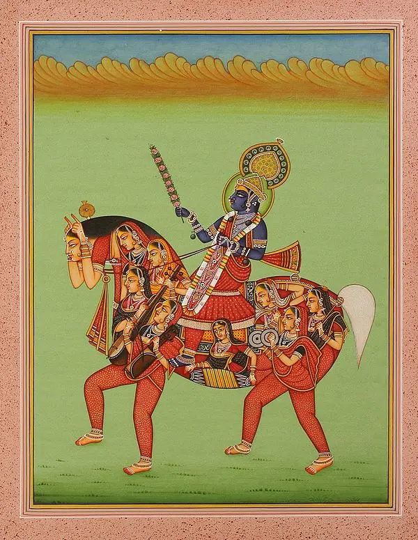 King Riding a Horse Composed Maidens
