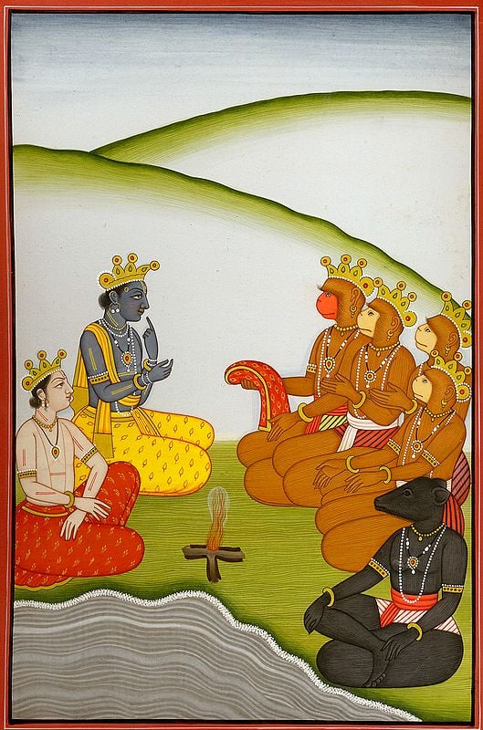 Rama and Lakshmana Confer with Sugriv, Hanuman and Others