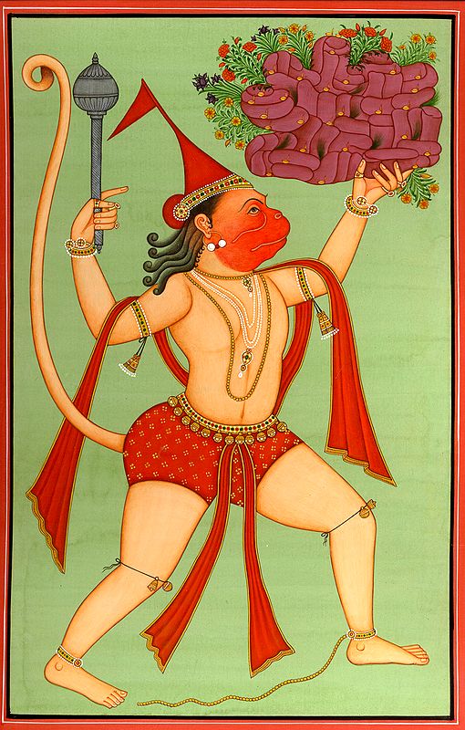 Mahabali Hanuman Carrying Mount Dron Full of Sanjeevani Herbs