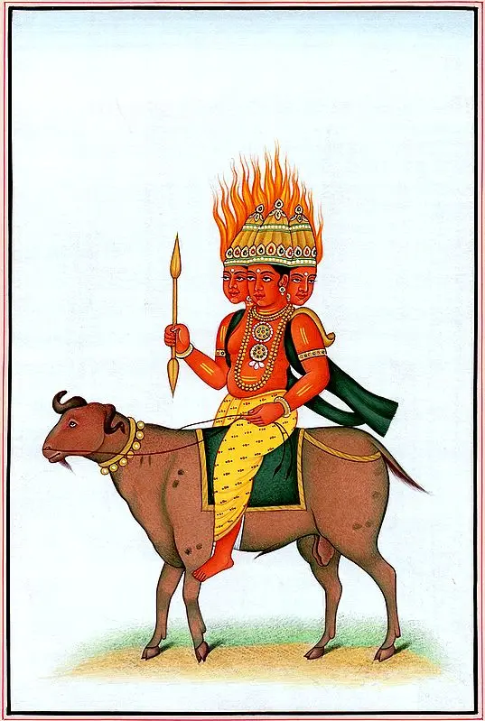 God Agni on His Mount Ram