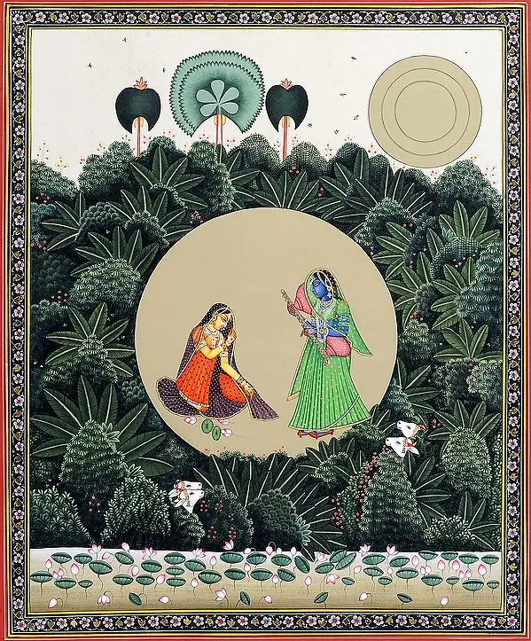 Krishna Disguised as a Gopi Teasing Radha