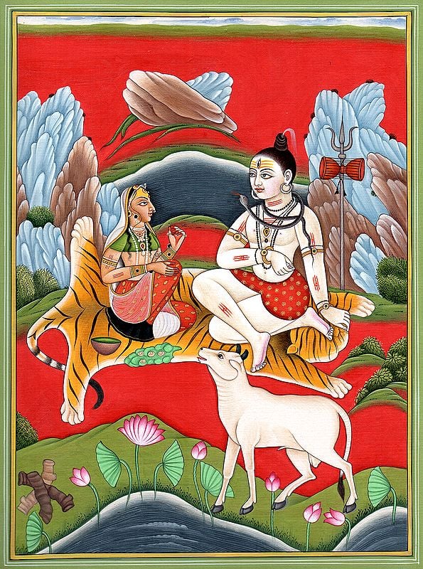 Lord Shiva and Parvati on Mount Kailash