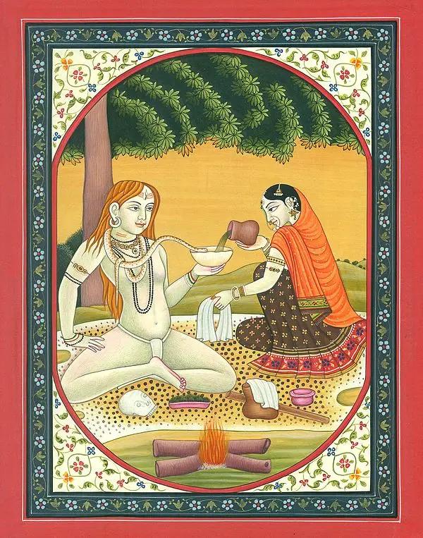 Radha and Krishna with Their Dresses Exchanged