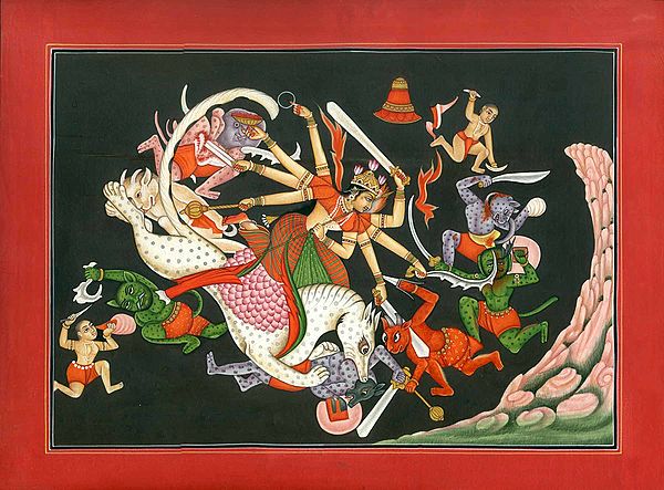 Goddess Durga Killing the Demon Mahishasur