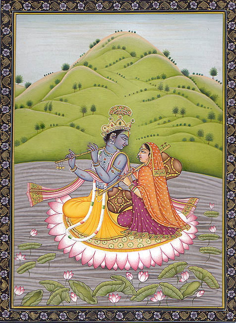 Radha and Krishna in the Ocean of Milk
