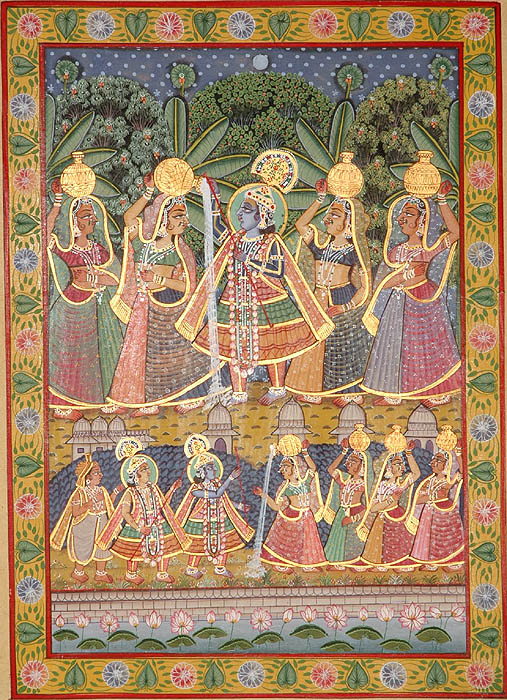 Krishna Teasing Gopis (A Two Layered Painting)