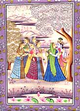 Krishna with his Female Friends