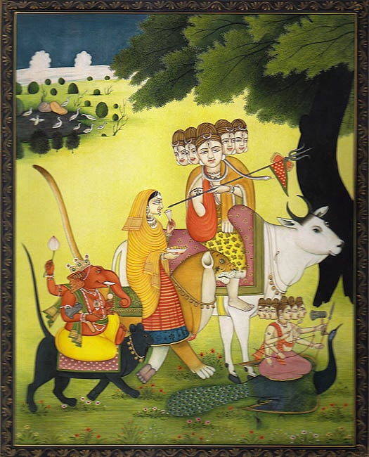 Descent of Lord Shiva and Family from Kailash
