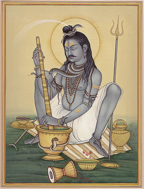 Lord Shiva Grinding Bhang