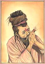 Sadhu Smoking Opium