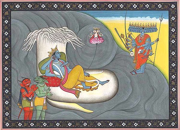 Shesha-shayi Vishnu, Madhu-Kaitabha and Adishakti