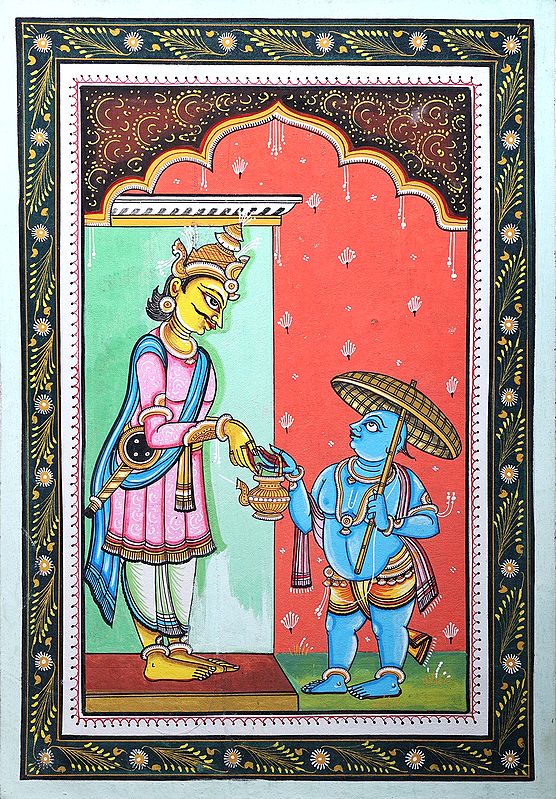 Lord Vamana asking Three Feet Land to Demon Bali (The Ten Incarnations of Lord Vishnu)