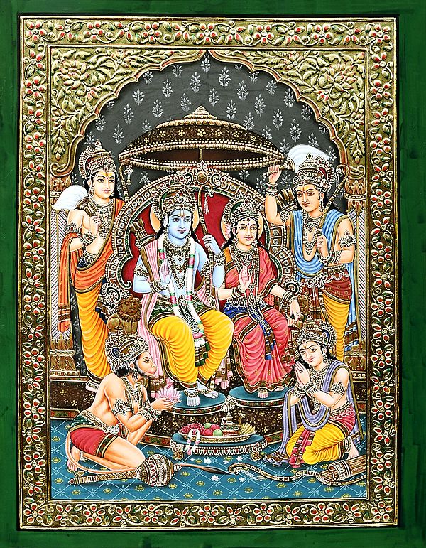 Rama-Seeta With Hanuman And The Brothers Of Rama