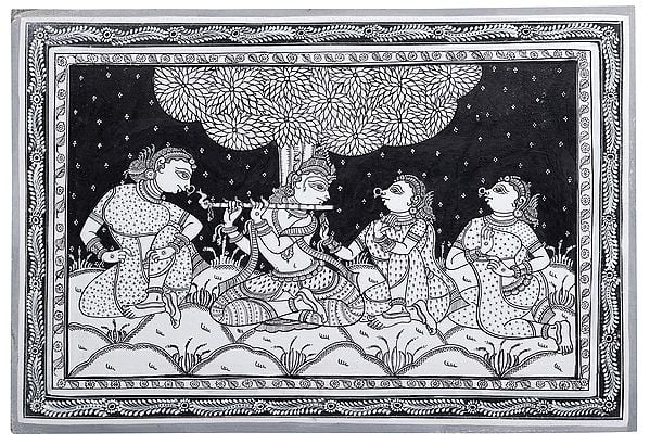Lord Krishna in Musical Harmony With Gopis