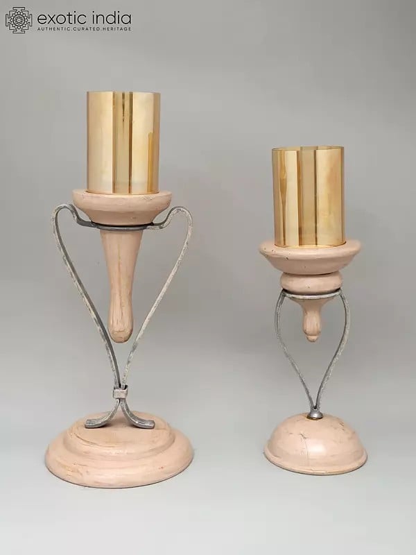 18" Stylish Pair of Candle Holders | Table Decor