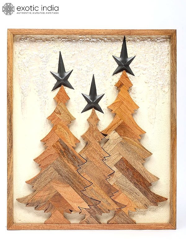 24" Wood Framed Christmas Trees | Wall Hanging