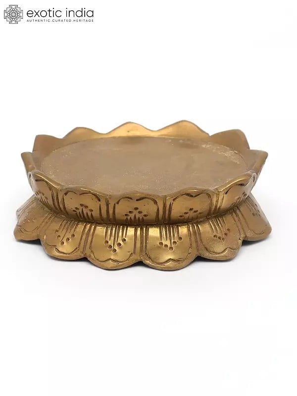 4" Small Lotus Pedestal in Brass for Placing Deity Statue