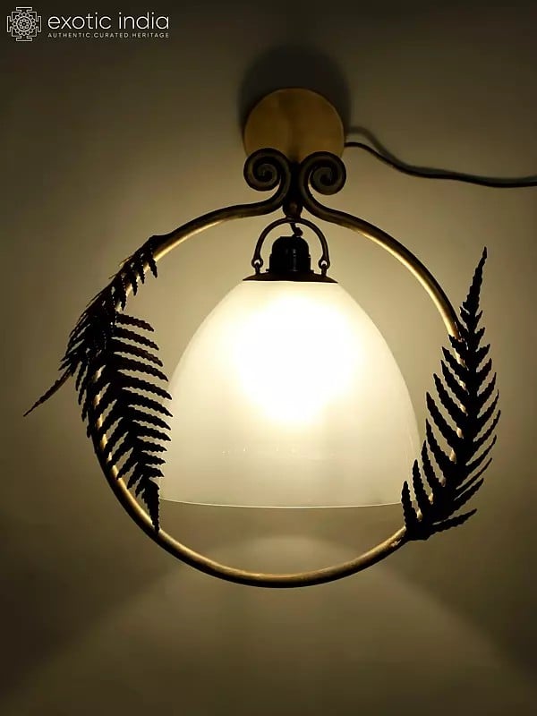 16" Iron Fern Leaves Design Wall Hanging Lamp | Home Decor