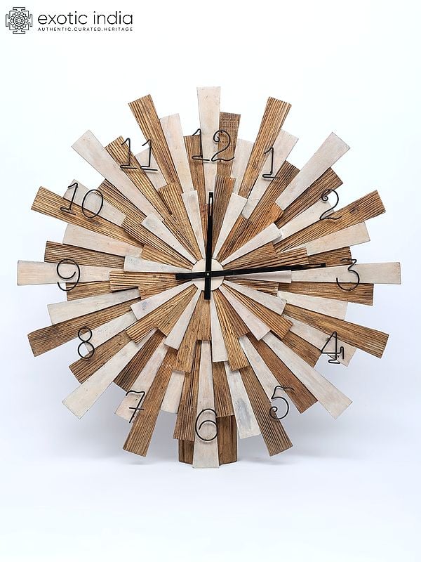 36" Wooden Designer Wall Clock | Home Decor