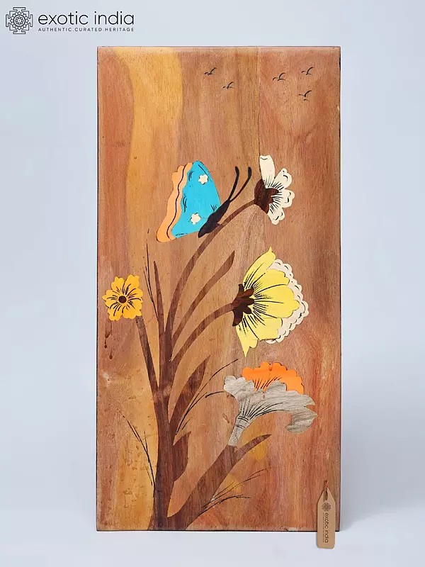14" A Loving Moment Of Life - The Butterfly | Rosewood Panel With Inlay Work
