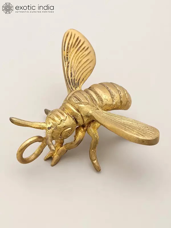 3" Small Brass Bee with Hanging Decor Element