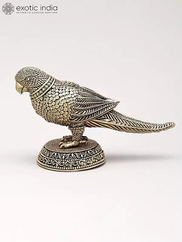 6" Small Superfine Decorative Brass Parrot | Table Decor