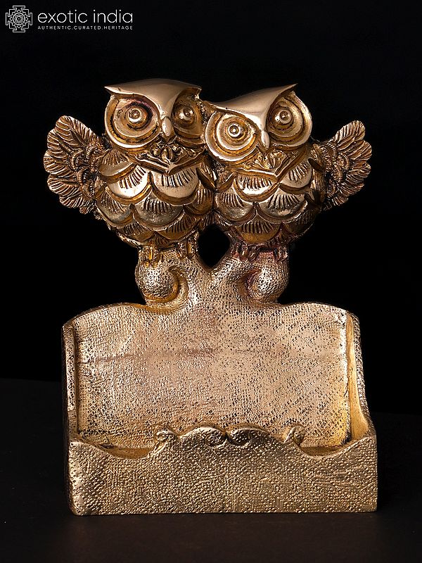 5" Pair of Happy Owls Card Holder | Table Decor