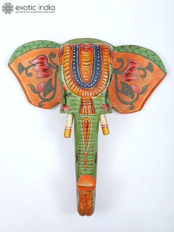 15" Hand-Painted Stylish Elephant Head | Wall Hanging