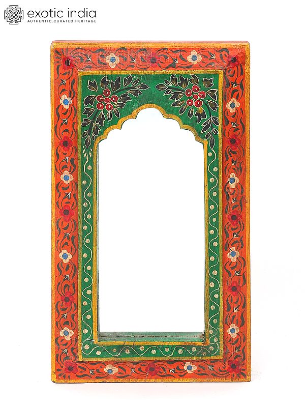 18" Wall Hanging Wooden Jharokha/Window with Mirror | Home Decor