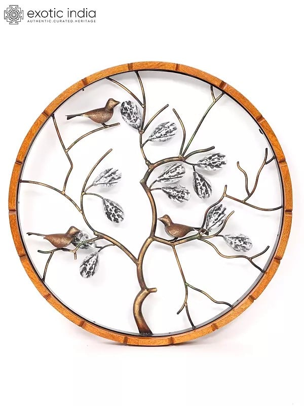 30" Birds on Tree Branch | Round Shape Wall Hanging | Home Decor