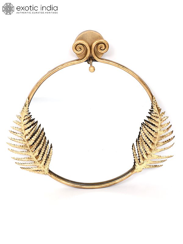 22" Fern Leaves Design Wall Hanging Mirror | Home Decor