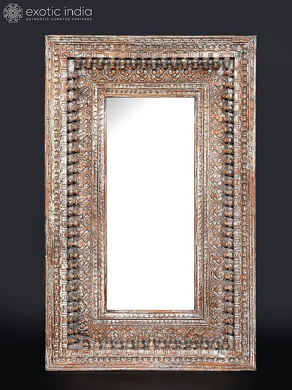 48" Wood Framed Designer Mirror | Wall Hanging