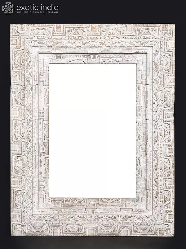 53" Large Wood Framed Rectangular Mirror | Wall Hanging | Home Decor