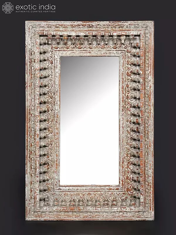 36" Large Wood Framed Vintage Mirror | Wall Hanging | Home Decor
