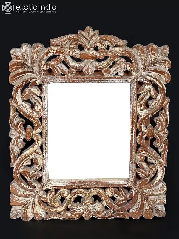 18" Wood Framed Wall Hanging Mirror | Home Decor