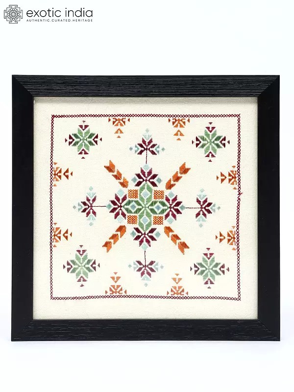 10" Hand Stitched Designer Frame | Wall Hanging