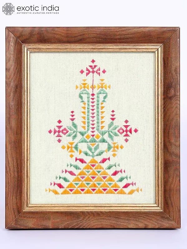 9" Cross Stitched Work Designer Frame | Wall Hanging