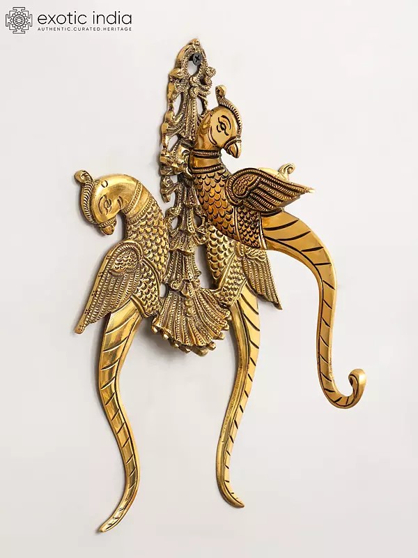 11" Parrot Design Wall Hanging Bracket in Brass