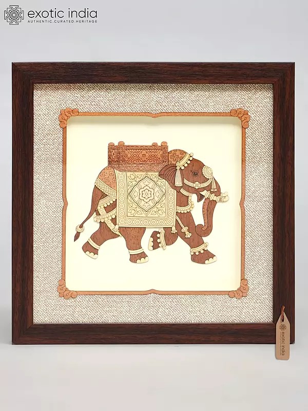 10" Royal Elephant Wood Frame | Wall Hanging