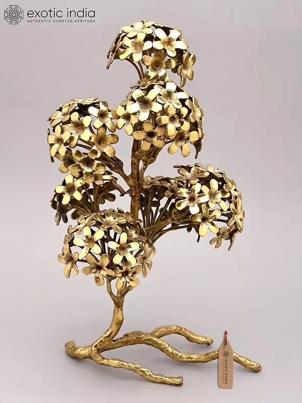 Golden Brass Flowering Tree Accent