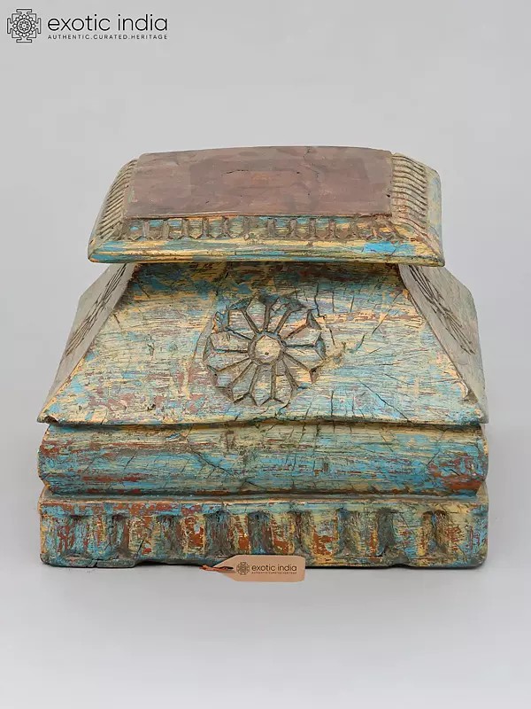 10" Vintage Design Wood Carved Base (Pedestal)