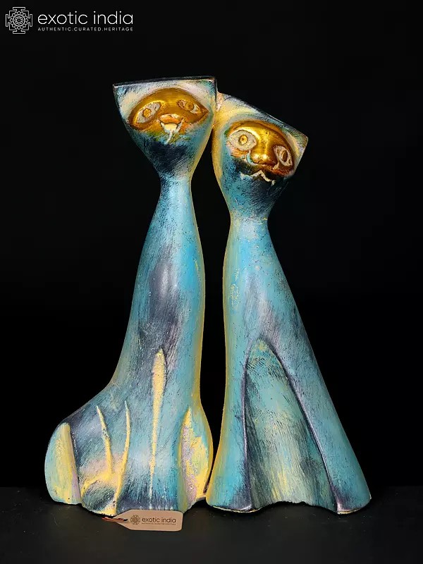 5" Decorative Cat Pair | Brass Statue | Home Decor